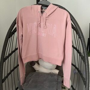 VICTORIA SECRET Sport Pink Hooded Crop Sweatshirt